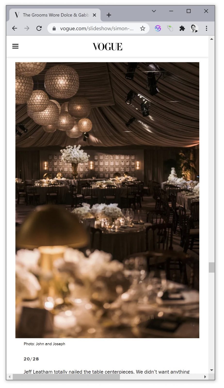 Simon Huck and Phil Riportella's Wedding published in Vogue as an exclusive.