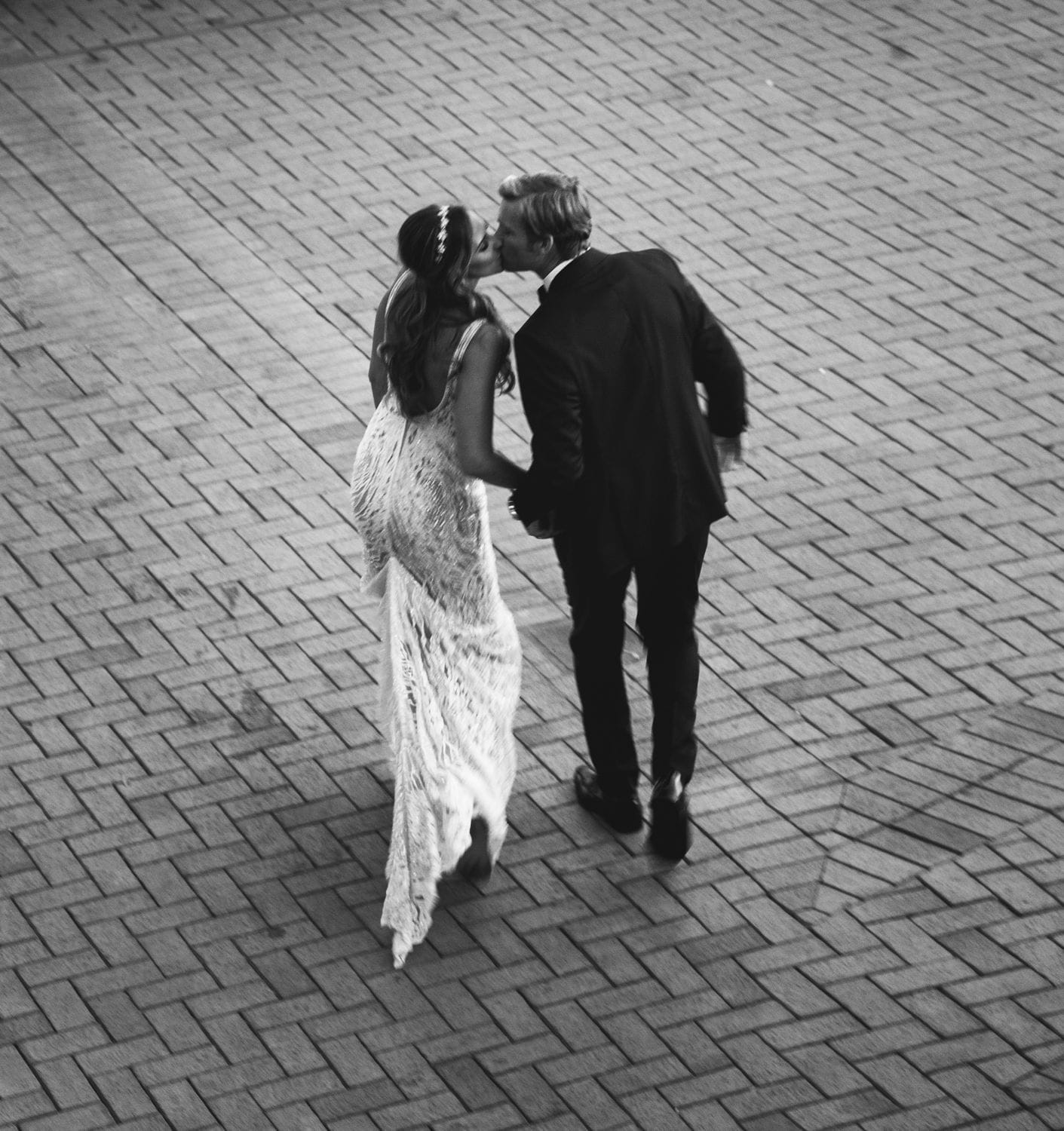 Multiple angles at an outdoor wedding reception